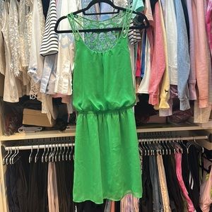 Express green crochet dress.